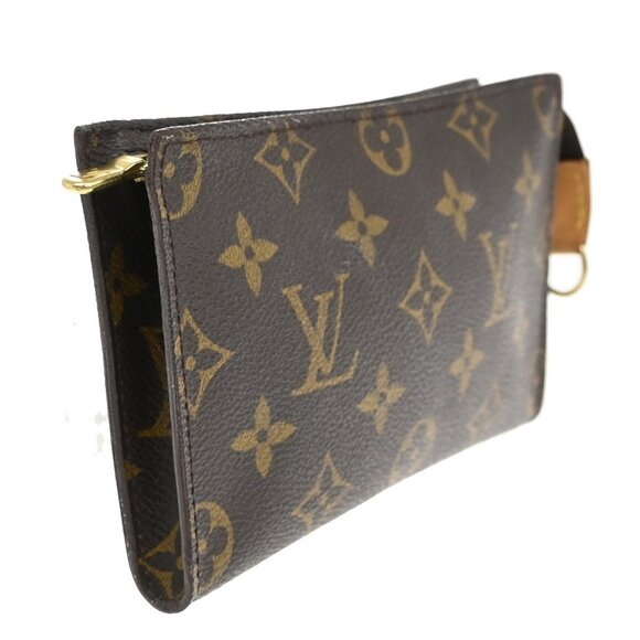 LOUIS VUITTON Logo BUCKET PM Pouch Bag Monogram Leather Brown France - Picture 4 of 15